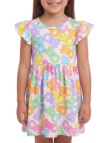 Image of Unique Baby Girls' Short Sleeve Everyday Printed Dresses for Kid and Toddler, Sizes 2T-12Y