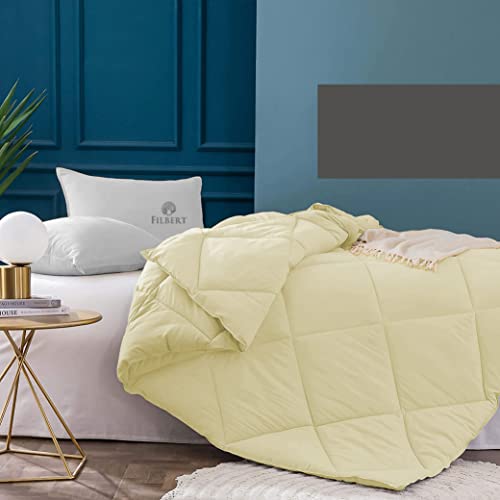 Image of Filbert - 400 GSM Microfiber Rajai Double Bed Comforter, Super Soft Heavy Double Bed Blanket for Winter Diamond Stitch (90 inch x 100 inch Inches /228cm x 254cm) - Comforter Double Bed|Ivory