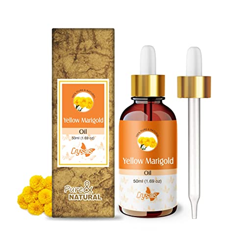 Image of Crysalis Yellow Marigold Oil 50 ml (1.69 fl oz) - Cold Pressed Tagetes Carrier Oil for Skin Care Formulations, Soothing Blends & DIY Cosmetic Preparations
