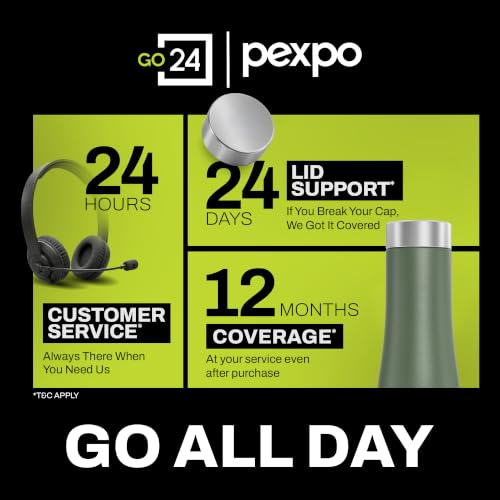 Image of Go24 pexpo Monaco 1000 ISI Certified Stainless Steel Sports /Fridge Water Bottle with Steel Cap, 970ml, Military Green | BPA Free | Water Bottle for Office, Gym, School, Yoga, Trekking, Adults&Kids