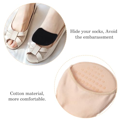 4 Pairs Ball of Foot Cushion Socks, Toe Topper Socks for Women No Show with Padding, Toe Topper Liner Socks with Sponge Cushion Half Socks for Heel4