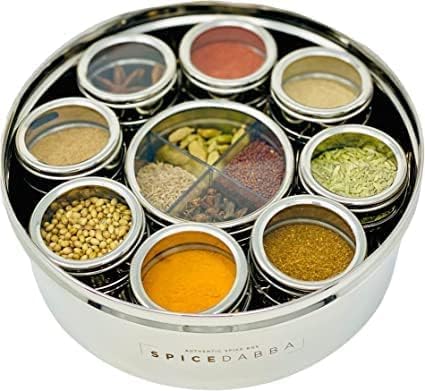 Edelstahl Masala Box Masala Dabba Gewürzbox Gewürzbehälter Masala Dabba 12 Gewürze Deckel Gewürzbox Indische Gewürzbox Küche Gewürzbox Masala Dabba Gewürzbehälter Aufbewahrung Masala Stahl Küche, Haushalt & Wohnen