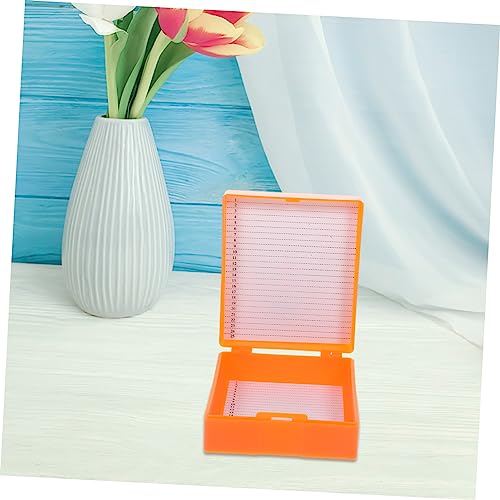 Mobestech 4pcs Microscope Slide Storage Box Microscope Slide Holder Easy Open Design for Laboratory Use Color Protects for Specimen Storage - Thumbnail 4