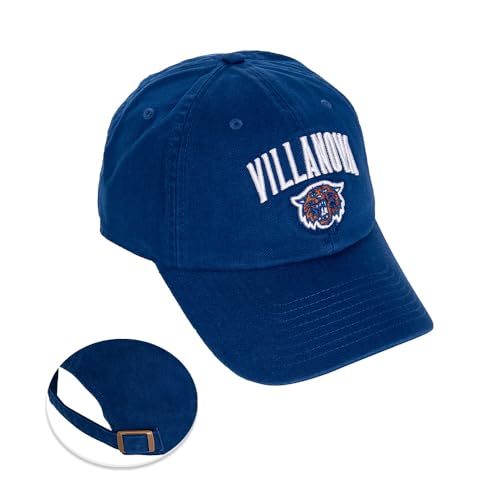 Desert Cactus Villanova University Baseball Hat VU Wildcats Brimmed Embroidered Hats Cap Adjustable Cloth Strap Adult (Style D1) Blue