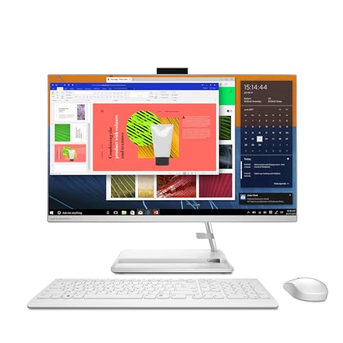 Lenovo IdeaCentre AIO 3 27ALC6 - Ordinateur de Bureau Tout-en-Un 27' FHD (AMD Ryzen 7 7730U, 16 Go RAM, 512 Go SSD, Graphique AMD Radeon, Windows 11 Home) Clavier AZERTY et Souris - Blanc