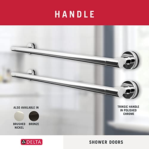 Delta Shower Doors Sd3172283 Trinsic Semi-Frameless Traditional Sliding Shower Door 60In.x70In, Chrome Track #TOP3
