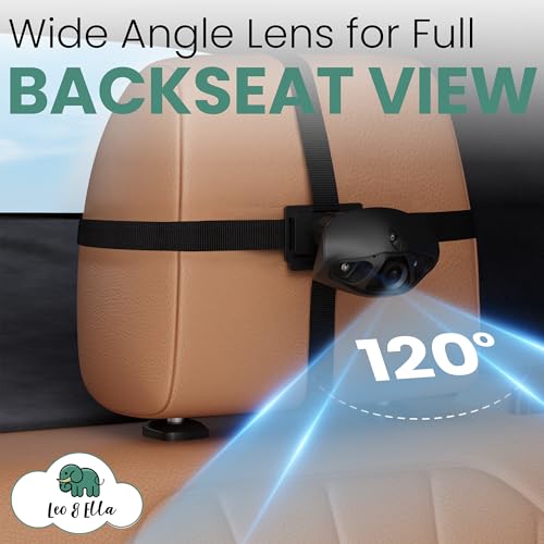 Image of Leo&Ella Camio Wired Car Baby Camera & Monitor, Rear Facing Carseat in Backseat with night vision for infants, Safe Driving View with Night Vision, Easy Install, Universal Vehicle Fit