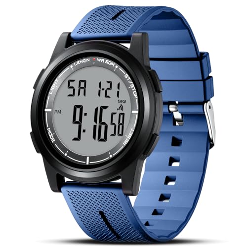 LN LENQIN Reloj Hombre Digital Reloj 30M Impermeables Relojes de Cuarzo Analógico Relojes Hombres Pulsera Luminoso Moda Correa Luz de Fondo Alarma de cronómetro de Minuto