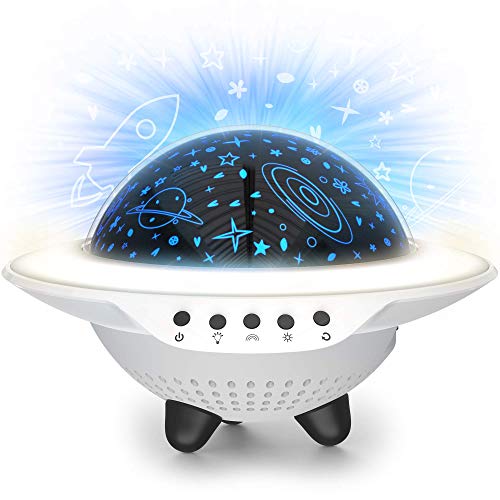 Star Night Light Projector for Kid's Room - Rotating Color-Changing Lamp with Remote