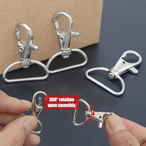 Image of Q1 Beads 10 Pack Steel 40x20 mm Lobster Claw Clasps - Wide 3 /4 Inch D Ring - 360 Swivel Trigger Snap Hooks - Great for DIY Lanyards, Keychain Clasps - Swivel Hooks for Purses by Specialist ID Card