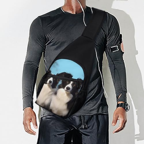 Bolso tipo bandolera Border Collie para senderismo y uso casual miniatura 7