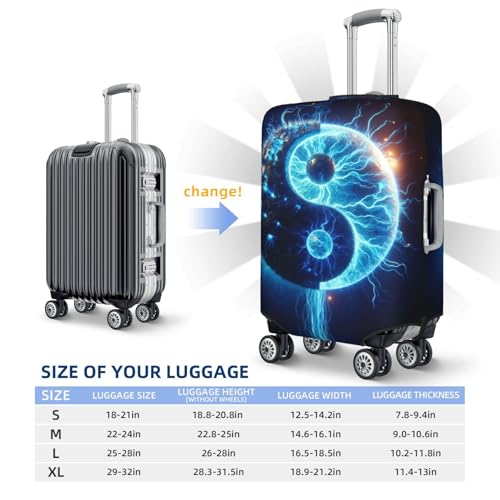 Blue Yin And Yang Travel Luggage Covers - Elasticity Suitcase Covers Protector for Luggage 18-32 Inch2