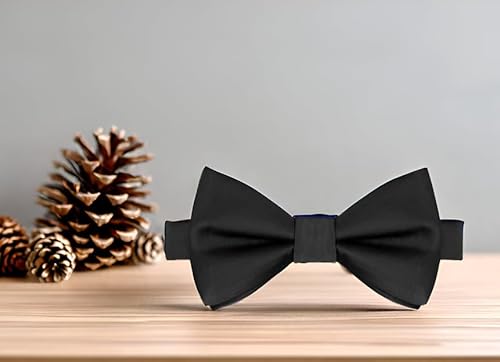 Kissties KT1083PT Pre-Tied Black Bow Tie Classic Solid Satin Tuxedo Bowties thumb #1