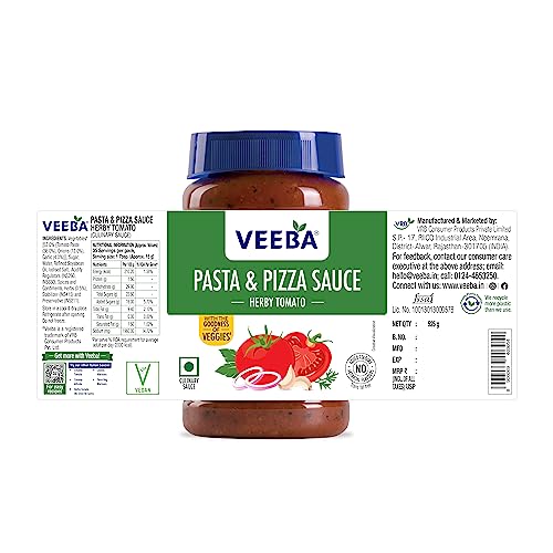 Image of Veeba Pasta & Pizza Sauce - Herby Tomato (525 grams) (Pack of 2)