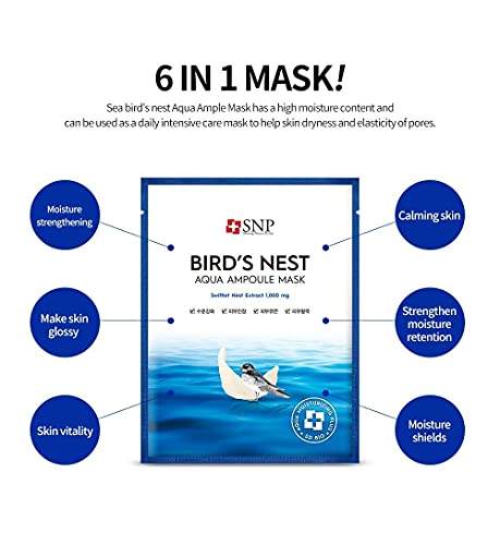 Snp - 12 Pcs Variety Ampoule Mask Set - 4 Bird's Nest, 4 Gold Mask With Collagen, 4 Diamond - Best Gift Idea For Mom, Girlfriend, Wife, Her, Women #TOP3