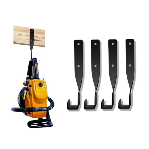 svteli Heavy Duty Steel Chain Saw Storage Rack Hook (4 Pcs), 130 lbs Capacity, Black,chainsaw hanger,chainsaw holder,chainsaw mount,chainsaw holder for tractor,chainsaw accessories