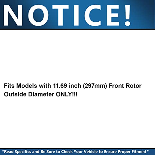 Image of Detroit Axle - Front Brake Kit for 1995-2002 Toyota 4Runner 1995-2004 Tacoma Replacement Drilled & Slotted Disc Brake Rotors Ceramic Brakes Pads: 11.69'' inch Rotor
