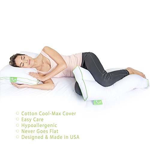 Sleep Yoga Knee Pillow For Back Sleepers & Side Sleepers - Ergonomically Designed Down Alternative Between & Under Knee Pillow For Knee Support, Hypoallergenic & Washable #TOP3