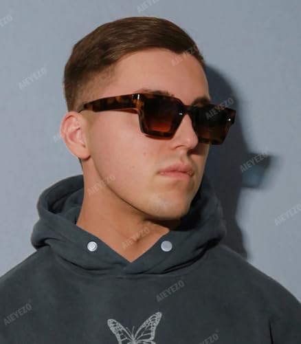Image of AIEYEZO Square Sunglasses for Women Men Square Thick Frame Sun Glasses Simple Designer Style Shades