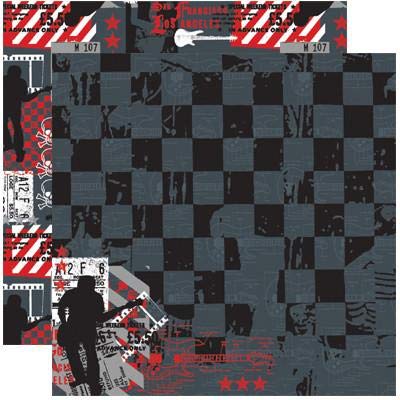Papier scrapbooking Rock Star Reminisce 30,5x30,5 cm pour loisirs créatifs et fond d'album photo