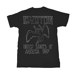 Rock Off LED Zeppelin USA 1977 Officiel T-Shirt Hommes Unisexe - Les Beatles, Paul McCartney, John Lennon, RIngo Starr, George Harrison