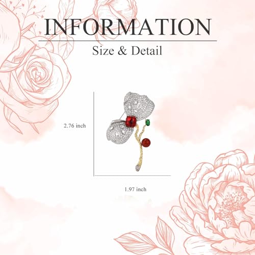 Image of Fashion Flower Brooches for Women Rhinestone Flower Brooches Pins 18k Gold Plated Lapel Pins Jewelry for Girlfriend Wife