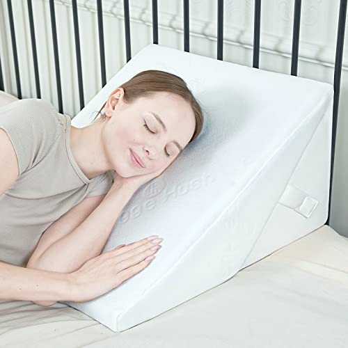 Folding Bed Wedge Pillow - Adjustable 9&12 Inch Memory Foam Incline Cushion System For Legs And Back Support - Machine Washable Pillow For Relieving Acid Reflux, Heartburn, Snoring And Gerd #TOP15