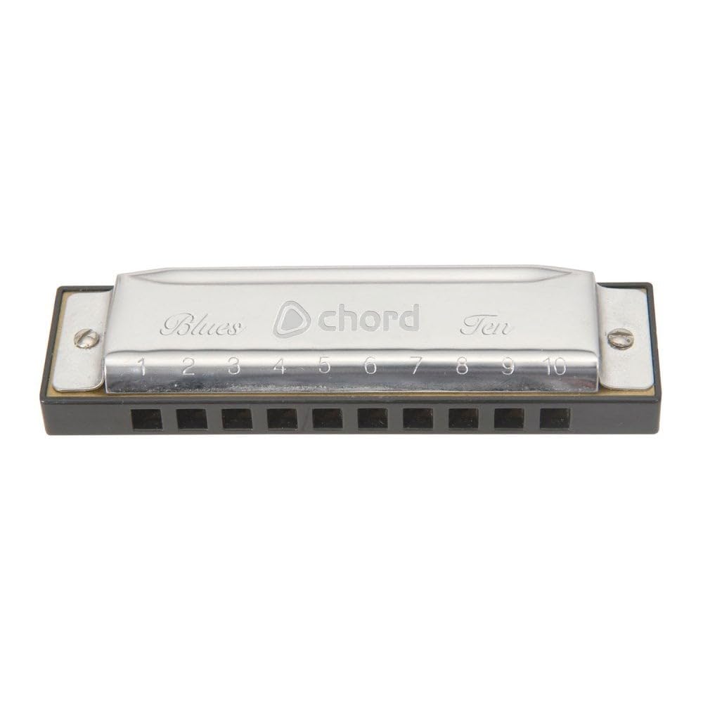Chord | 10 Hole Harmonica With Case & Cleaning Cloth | Key C