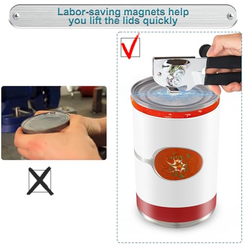 Commercial Can Opener with Magnet, Manual Heavy Duty Folding Hand Crank Can Opener Smooth Edge with Comfortable Long Handles, Fit All Size Cans, Large Cans by LEXICHER - Image 5