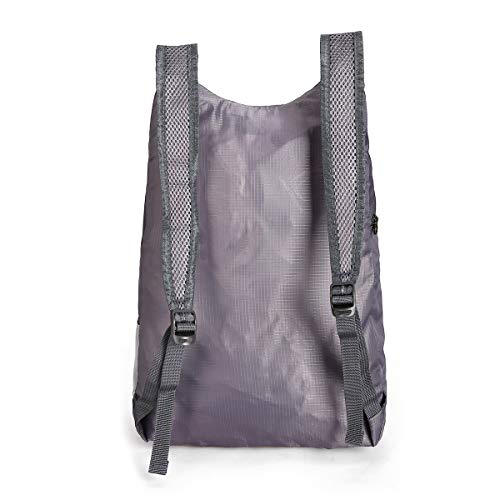 Mochila deportiva ligera impermeable plegable gris miniatura 4