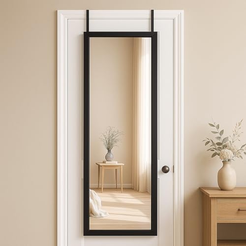 GREENSAPPIRE Ganzkörperspiegel 110x33cm, Wand- & Türspiegel mit 2 Haken,...
