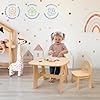 Amazon.com: wooshwa Wooden Toddler Table and 2 Chairs Set, Kids Table ...