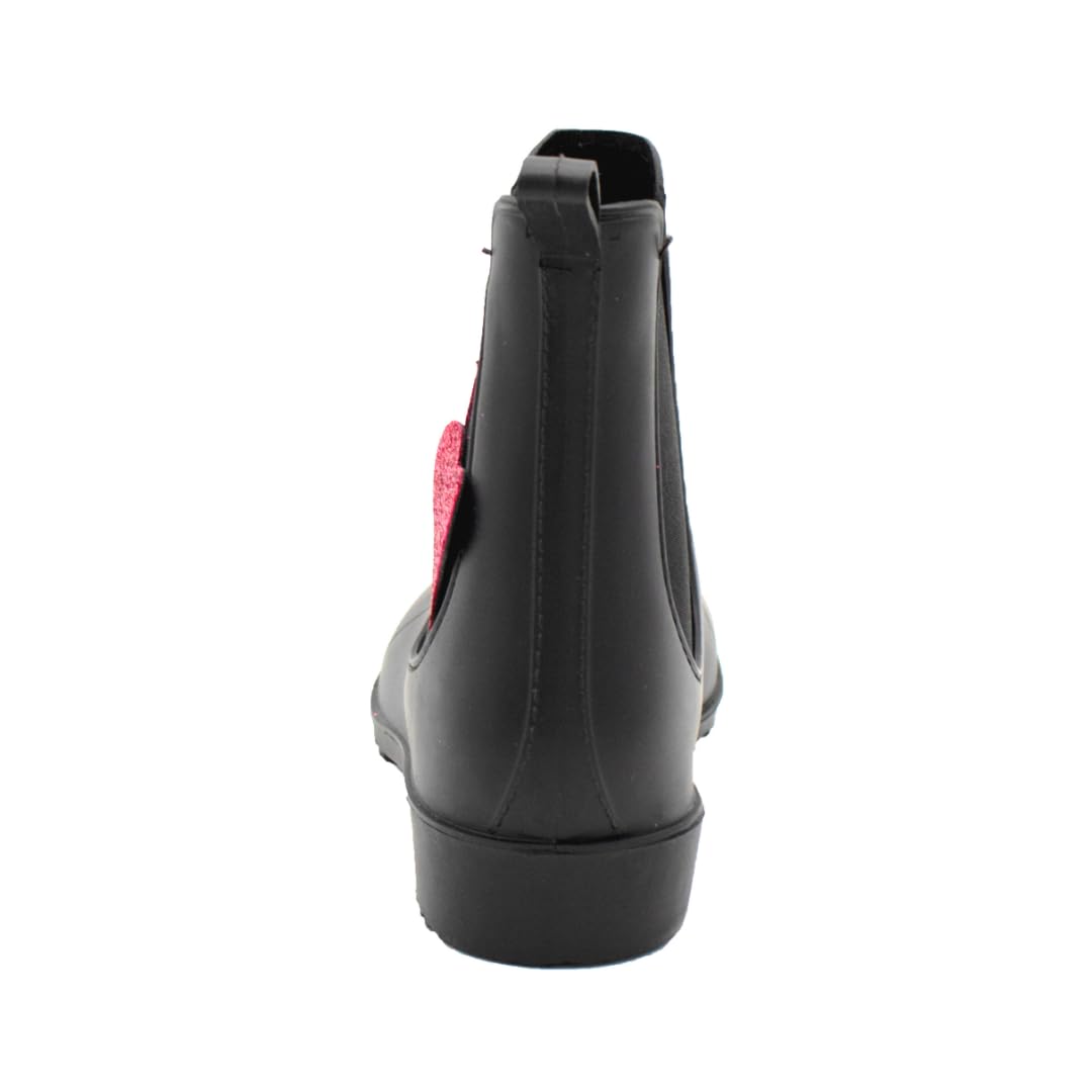 PFIFF 102663 Kinder Stiefelette „Lucky“, wasserdichte Gummistiefel, Schwarz, 30-35