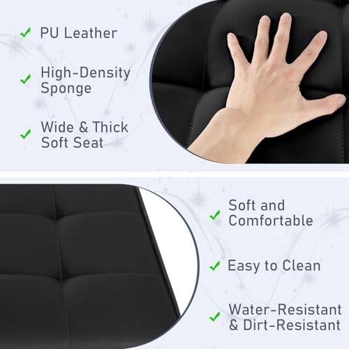 Image of Footrest Under Desk Leg Rest Ottoman Adjustable Height Foot Stool with Wheels Leather Footrest