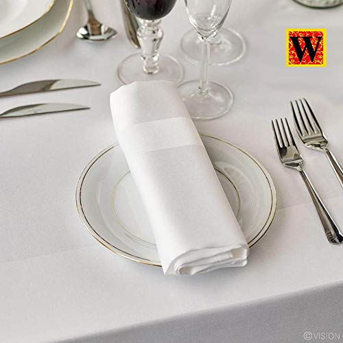 Westlane Linen Cloth Napkins Set of 6, White, 56 x 56 cm (Set of 6) - Image 2