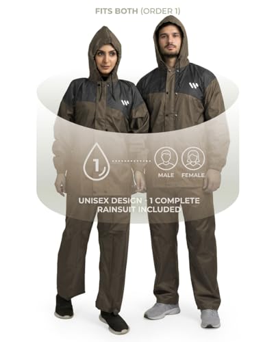Image of Ranger Unisex 1 Set Rain Suit with Hooded Jacket & Trouser | TPU Coated Bike Riding Wear with Seam Sealed Protection