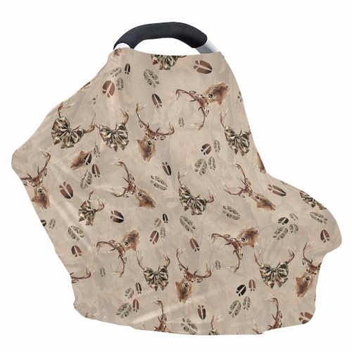 Image of Western Car Seat Cover for Baby Carseat, Bow Deer Print