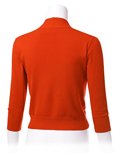Image of Allsense Women's 3 /4 Sleeve Cropped Shrug Cardigan | Classic Bolero, Open-Front, Lightweight Soft Fine Knit Cover Up