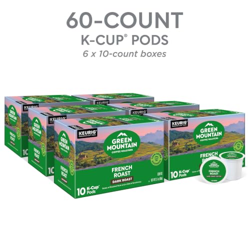 Image of Green Mountain Coffee Roasters French Roast Keurig K-Cup Pods, Dark Roast Coffee, 60 Count (6 Packs of 10)