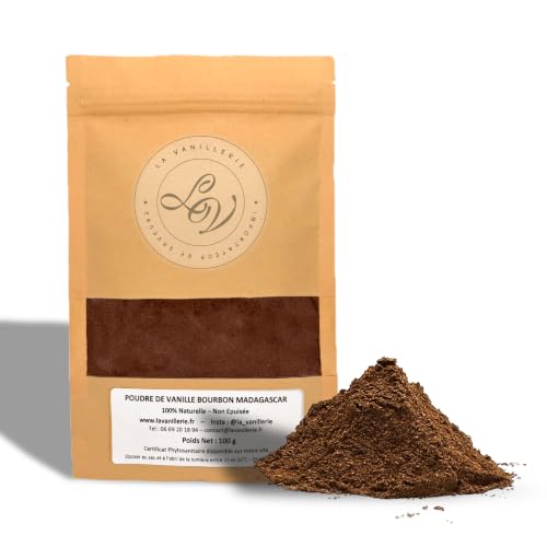 Vainilla Bourbon de Madagascar en Polvo 100 g – 100% Vainas de Vainilla Natural – Aroma Gourmet Intenso – La Vanillerie