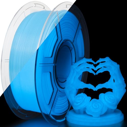 iSANMATE Glow in The Dark PETG Filament Blue Luminous Filament 1.75mm Easy to Print PETG Filament Ideal for Halloween Christmas & Fall Pumpkin Decorations 1KG/Spool