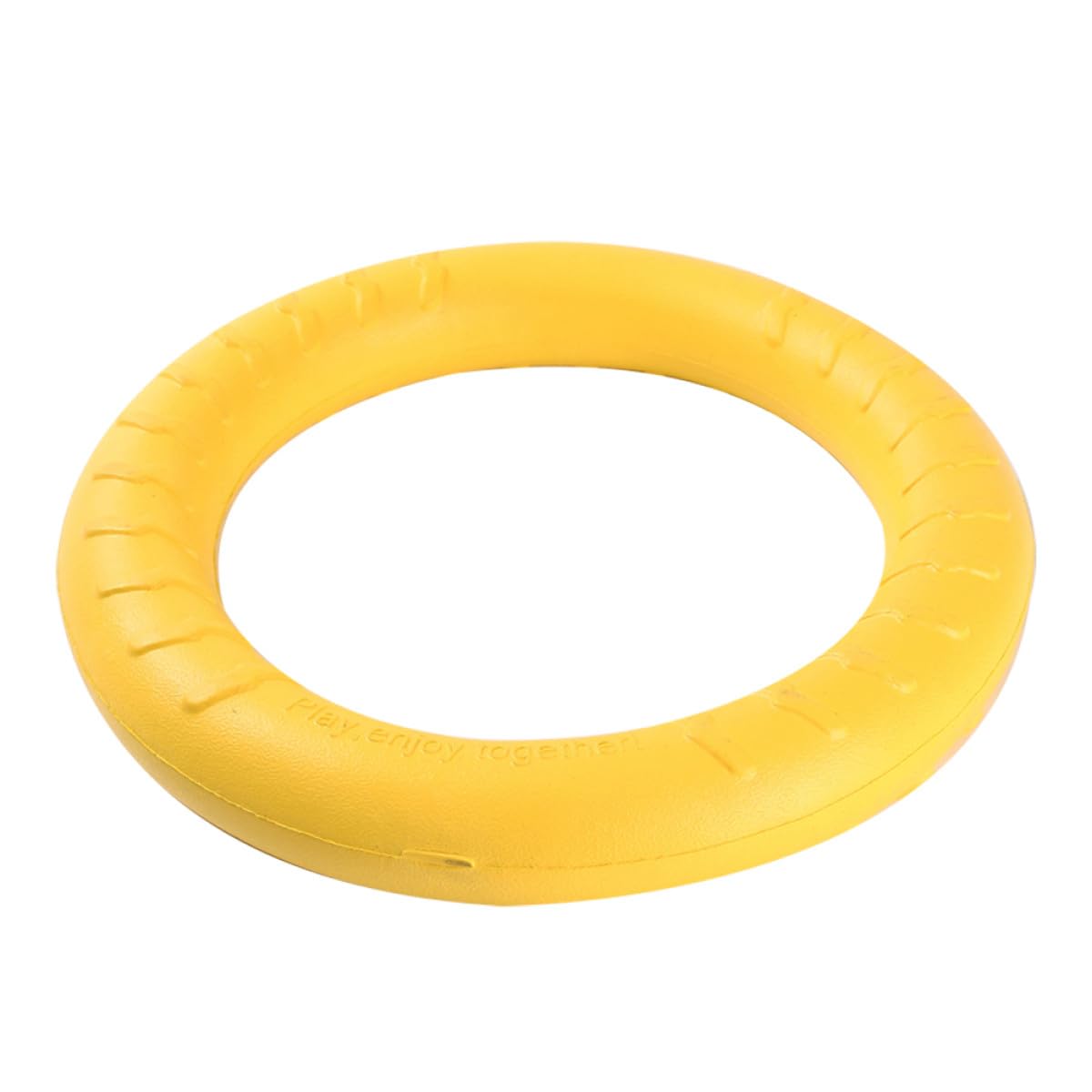 minkissy Yellow EVA Dog Ring Toy for Outdoor Play, 19cm X 3cm