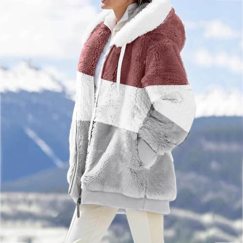 Forro polar de mujer con bloque de color cálido y bolsillos funcionales para invierno 3