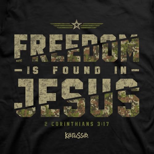 Freedom is Found in Jesus 2 Corinthians 3:17 Black Cotton Crewneck T-Shirt2
