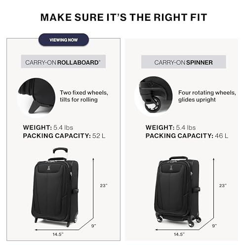 Travelpro Maxlite 5 Softside Carry-On Luggage Upright, Black, 21-Inch - image 7