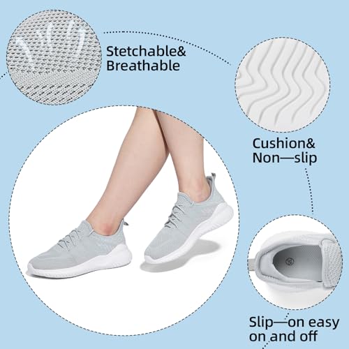 Image of PPQ Womens Slip On Walking Shoes,Memory Foam Lightweight Comfort Casual Workout Shoes,Yoga Or Tennis Or Running Sneakers
