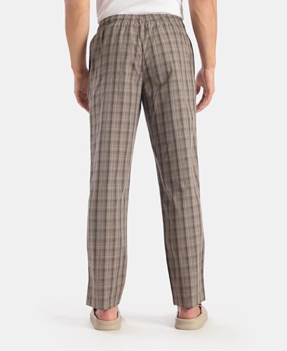 Image of Jockey 9009 Men Super Combed Cotton Woven Fabric Regular Fit Checkered Pyjama with Side Pockets