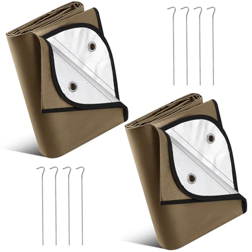 Image of Kingdder 2 Pcs Heavy Duty Emergency Blankets for Survival Camping Blanket Insulated Tarp 60 x 82 Inches Outdoor Waterproof Thermal Reflective Tarp Tent Insulation for Camp Hiking Picnic