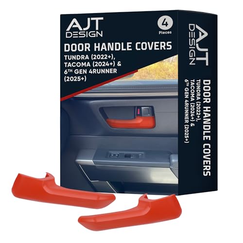 Image of AJT DESIGN Door Handle Covers Compatible with Toyota Tundra (2022+), Tacoma (2024+) & 4Runner (2025+) | Interior Accessories | High Strength ABS Plastic | Made in USA | 4 Piece Set - Solar Octane
