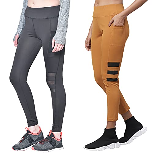 Image of CHKOKKO Women's High Rise Yoga Track Pants Stretchable Sports Tight